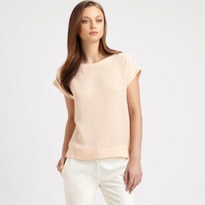 Theory Sorcha Cap Sleeve Blouse in Grey